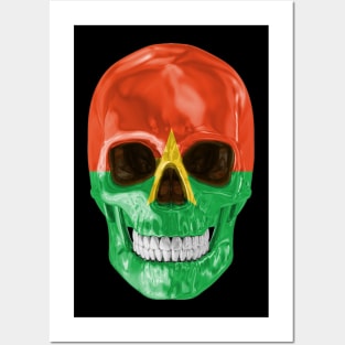 Burkina Faso Flag Skull - Gift for Burkinabe With Roots From Burkina Faso Posters and Art